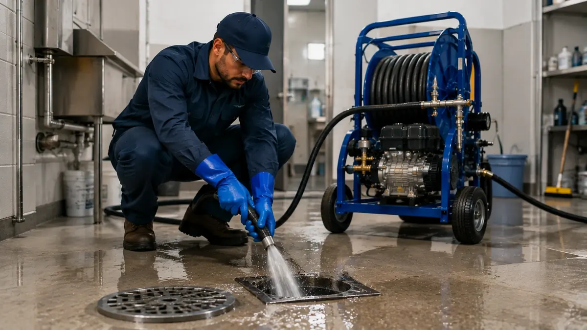 Floor Drain Hydro Jet Cleaning in Thermal