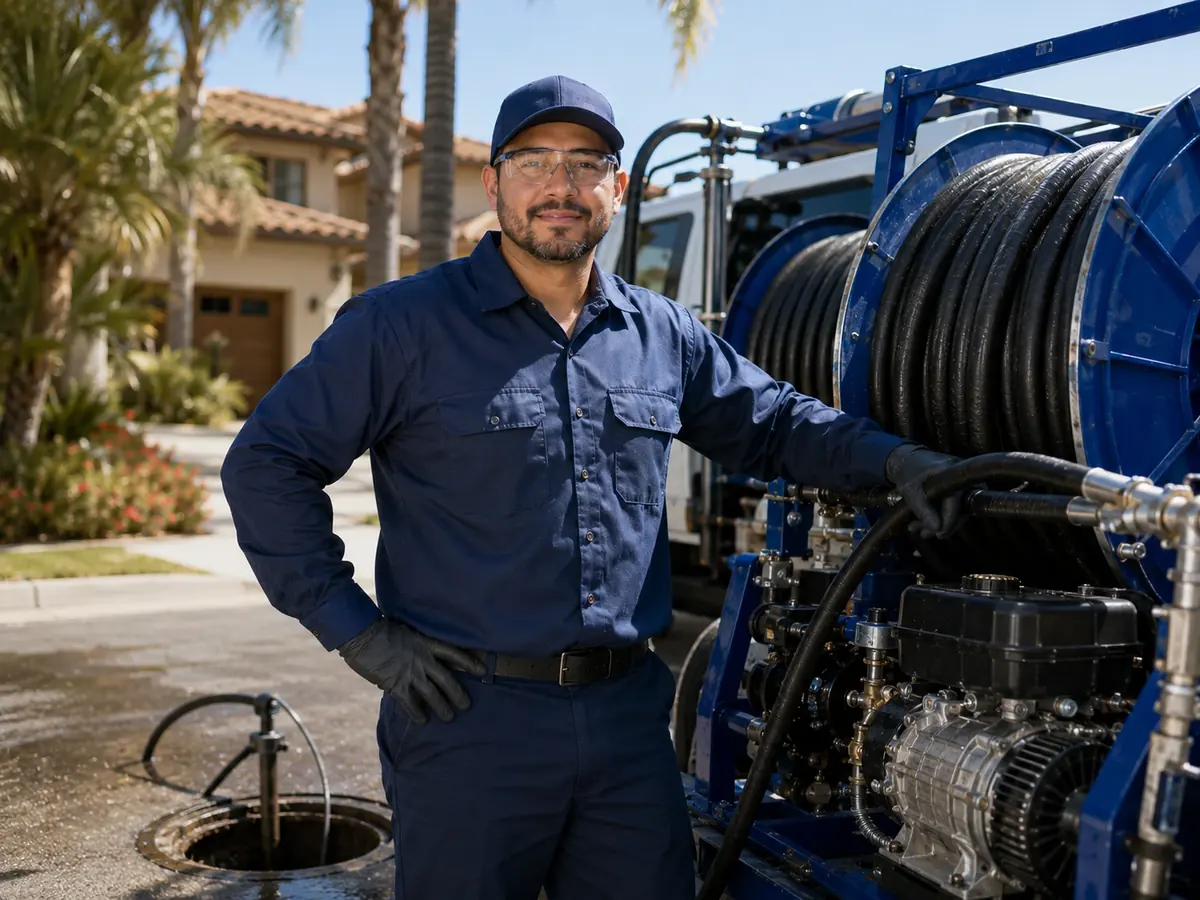 Hydro jet sewer cleaning in Thermal