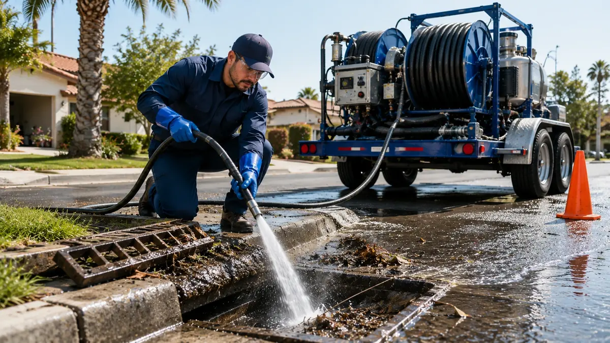 Storm Drain Hydro Jet Cleaning in Thermal